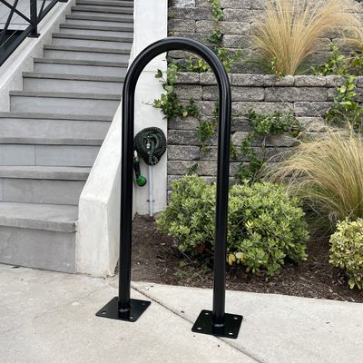 Sandbaggy In Ground Bike Rack | U Shaped, Commercial, Outdoor, 1 Loop, Steel | Black, 14.5" x 34" (2)