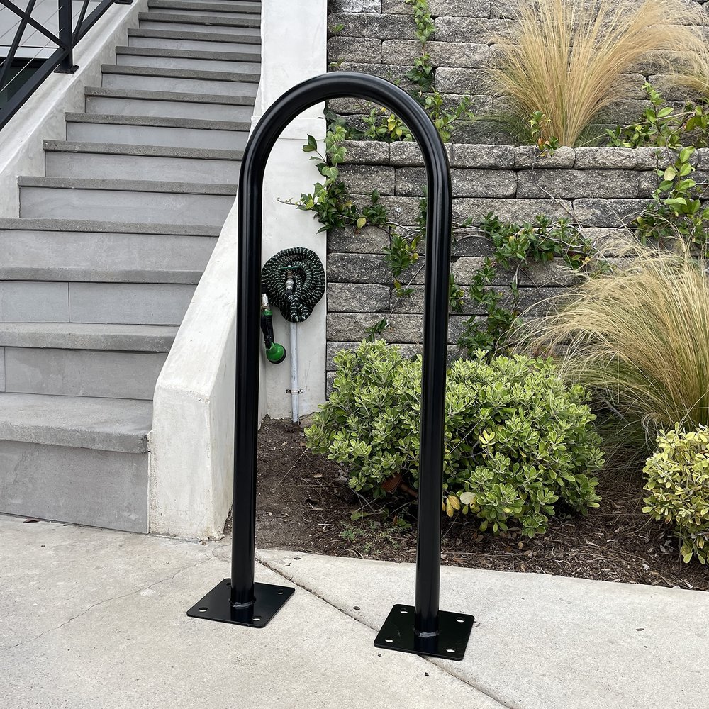 Sandbaggy In Ground Bike Rack | U Shaped, Commercial, Outdoor, 1 Loop, Steel | Black, 14.5" x 34" (2)