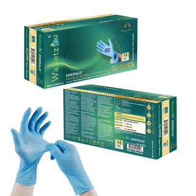 Walletz4U Emerald Prime Nitrile Gloves - 1000 count (Medium)