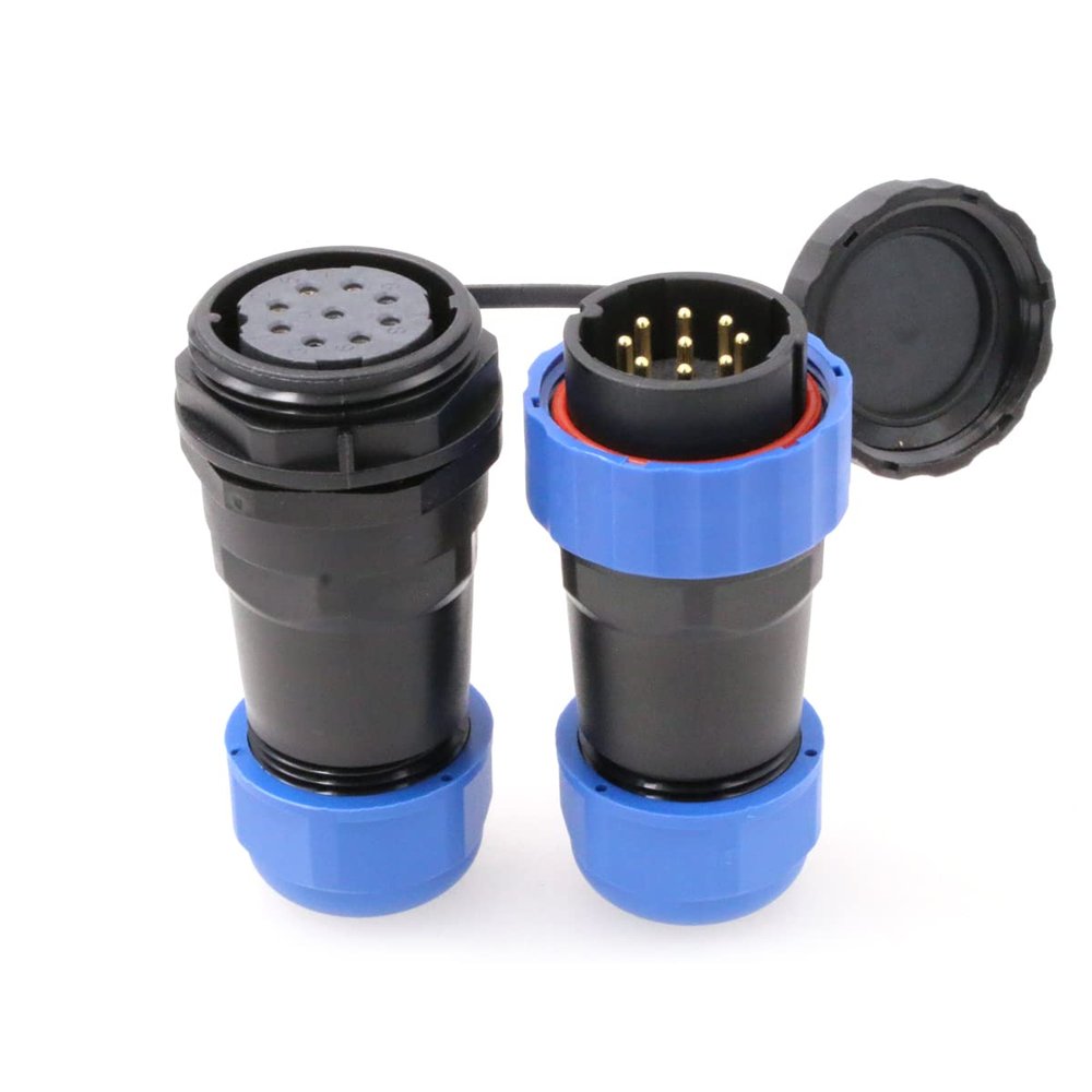 ZBLZGP SD28 9 Pin Bulkhead Connector Male Female Docking 10A Plug Socket Panel Mount Waterproof Aviation Electrical Cable Wire Connector