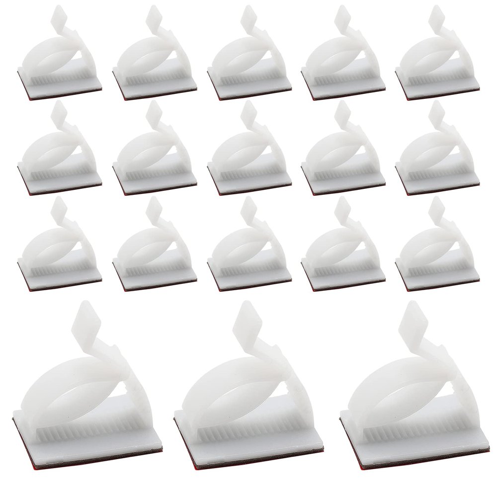 50 Pieces Adhesive Cable Clips White, Wire Management Holder Cord Organizer