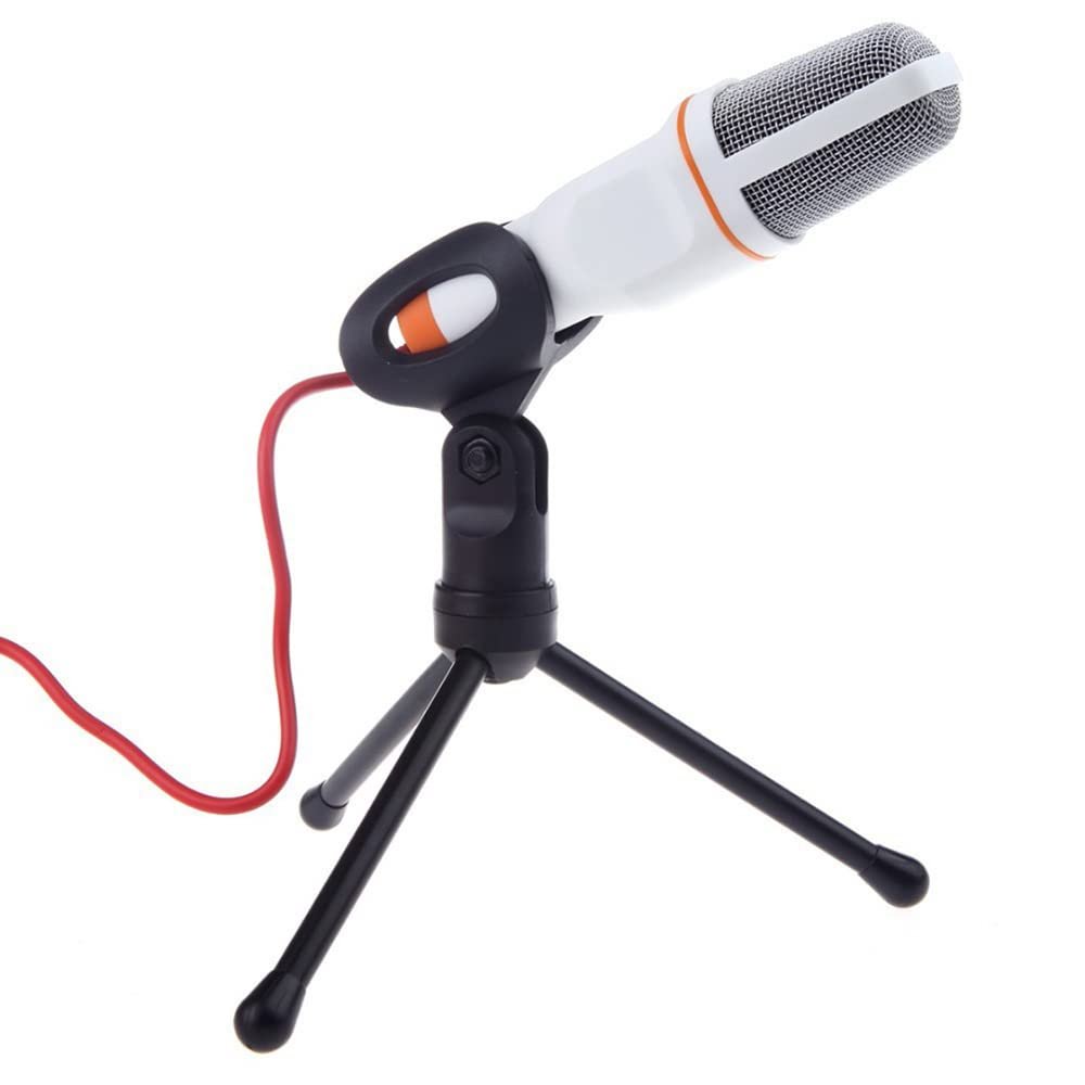 SEIWEI Computer Capacitor Microphone with Tripod Stand Bracket, Suitable for Recording, Gaming, Desktop