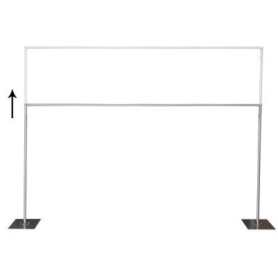 10FT x 10FT Heavy Duty Backdrop Stand with Metal Base, Silver Height Adjustable Pipe and Drape Backdrop Stand Kit, Square Metal Arch Frame for Photography Wedding Birthday Party Decorations