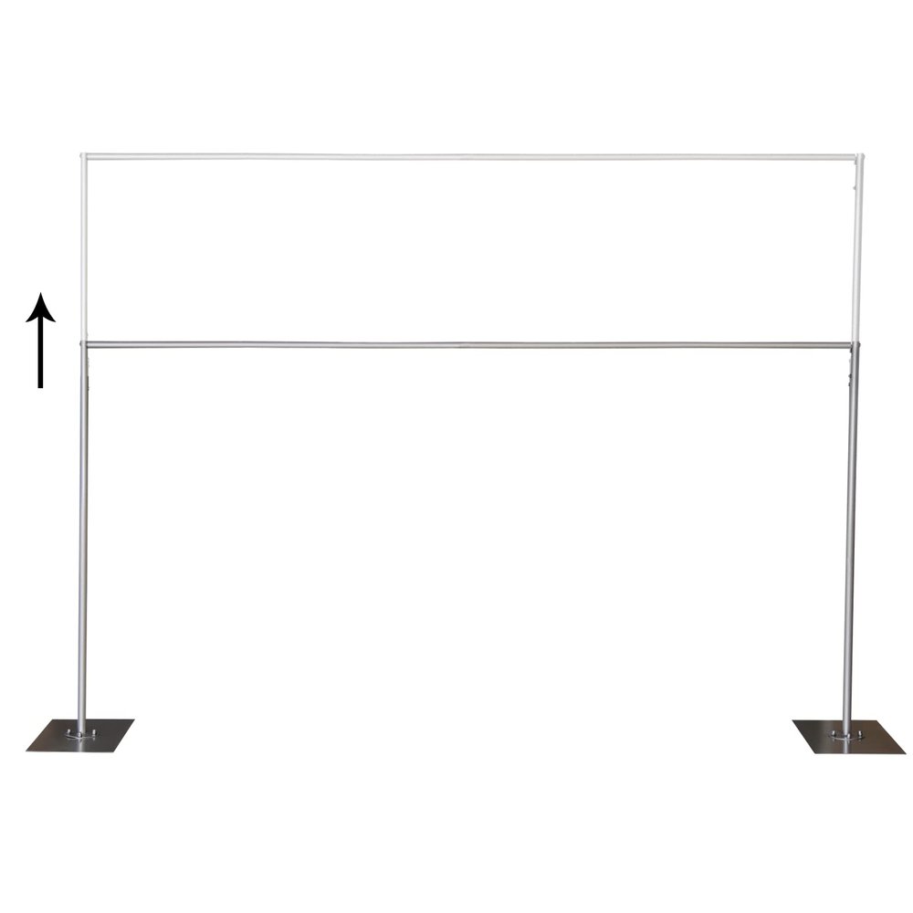 10FT x 10FT Heavy Duty Backdrop Stand with Metal Base, Silver Height Adjustable Pipe and Drape Backdrop Stand Kit, Square Metal Arch Frame for Photography Wedding Birthday Party Decorations