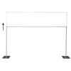 10FT x 10FT Heavy Duty Backdrop Stand with Metal Base, Silver Height Adjustable Pipe and Drape Backdrop Stand Kit, Square Metal Arch Frame for Photography Wedding Birthday Party Decorations view 1