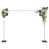 10FT x 10FT Heavy Duty Backdrop Stand with Metal Base, Silver Height Adjustable Pipe and Drape Backdrop Stand Kit, Square Metal Arch Frame for Photography Wedding Birthday Party Decorations view 2