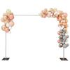 10FT x 10FT Heavy Duty Backdrop Stand with Metal Base, Silver Height Adjustable Pipe and Drape Backdrop Stand Kit, Square Metal Arch Frame for Photography Wedding Birthday Party Decorations view 3