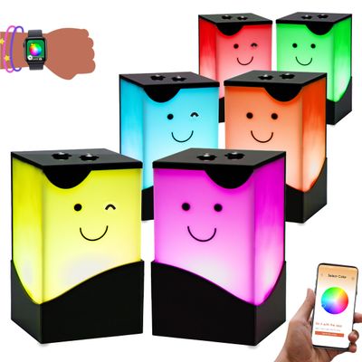 ZOCI VOCI Telepathy Friendship Lamps | Send Color Messages Live - No Subscription Long Distance Lamps, Wi-fi Enabled Touch Lights | Long Distance Relationship Gifts (Light Only, Set of 6)