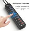 vantisan Powered USB 3.0 hub, 11-Port USB Hub Splitter Extension 7 USB 3.0 Data Ports + 4 Smart Charging Ports with Individual LED On/Off Switches and 12V/3A Power Adapter for USB Devices. view 3