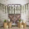 10x6.5ft Baby Show Backdrops for Photography White Retro Brick Wall Wooden Door Box Flower Background for Baby Shower Kids Birthday Party Decorations Portrait Banner Photo Booth Studio Props view 3