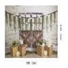 10x6.5ft Baby Show Backdrops for Photography White Retro Brick Wall Wooden Door Box Flower Background for Baby Shower Kids Birthday Party Decorations Portrait Banner Photo Booth Studio Props view 4