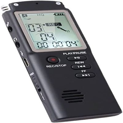 TOEWOE Digital Voice Recorder Device, Voice Activated Recorder with Playback - Mini Audio Recording Device Audio Recorder for Lectures Meetings Classes, Black (Size : 16GB)