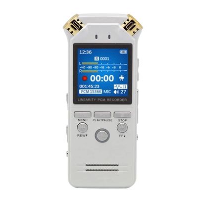 TOEWOE Digital Voice Recorder - Voice Activated Recorder with Playback, Audio Recording Device for Lectures and Meetings with External Microphone, Line-in, USB Rechargeable (Color : White)