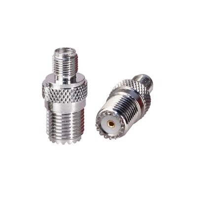 TUOLNK Mini UHF to SMA Coaxial Adapter, 2pcs, Gold and Silver, Pure Copper and Nickel Plated, 50 Ohm, Low-Loss