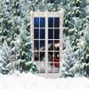 10x6.5ft Christmas Photography Background Outdoor Forest Snow North Pole Background Christmas Window Backdrops for Family Festival Decorations Photo Studio Props view 3
