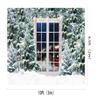 10x6.5ft Christmas Photography Background Outdoor Forest Snow North Pole Background Christmas Window Backdrops for Family Festival Decorations Photo Studio Props view 4