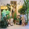 10x6.5ft Animal Backdrops Birthday Backdrops for Balloon Giraffe Monkey Lion Elephant Green Forest Background for Kids Newborn Portrait Photo Booth Props view 3
