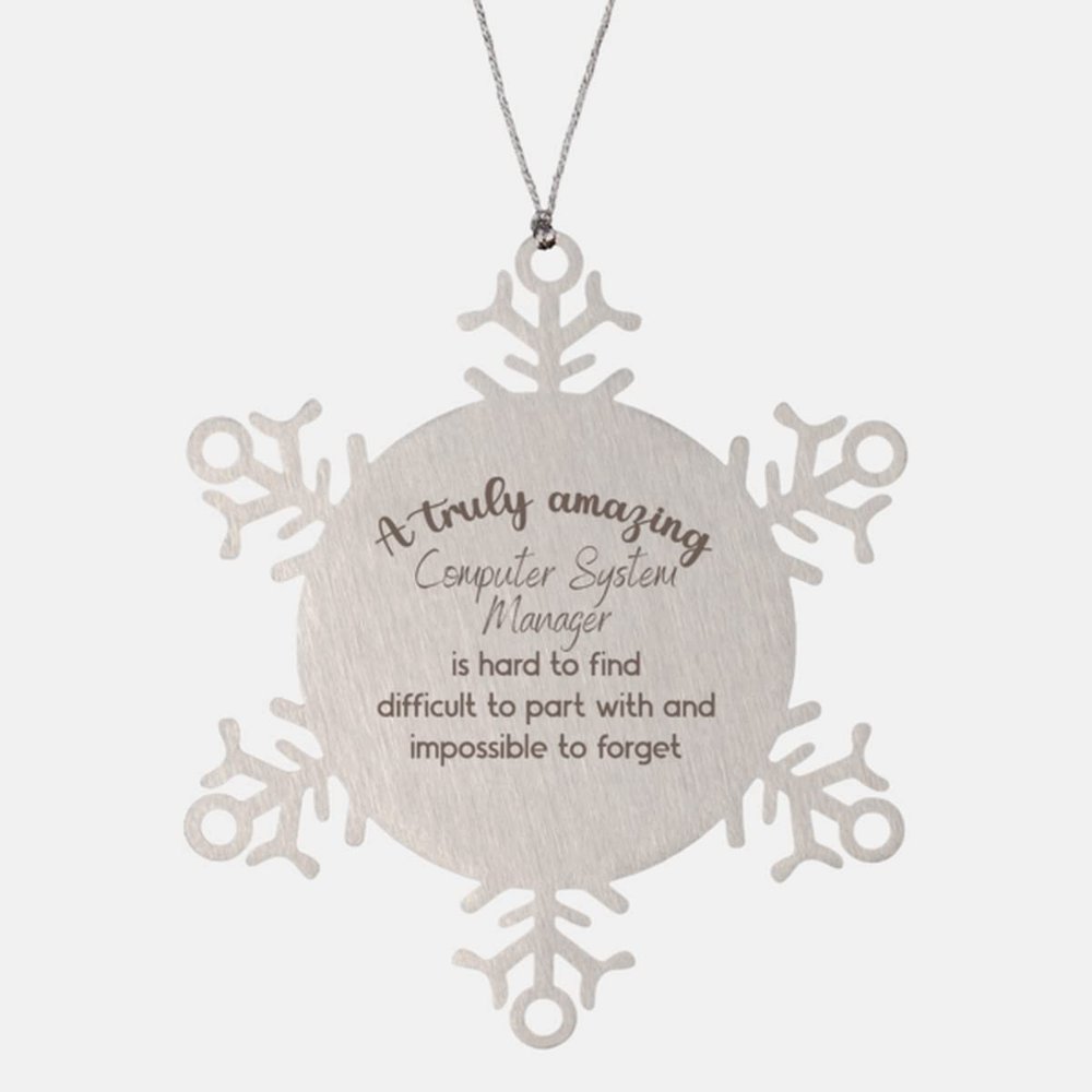 Computer System Manager Gifts for Computer System Manager Christmas Ornament Computer System Manager, A Truly Amazing Teacher Computer System Manager is Hard to find Difficult to Part with and
