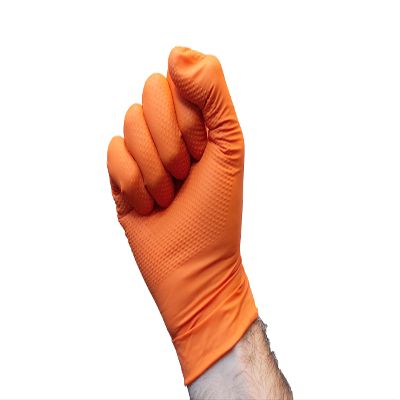 Protect Best CHAMPION 8 Mil Orange Nitrile Gloves Mechanic Grade, Oil & Chemical Resistant, Heavy-Duty Disposable Gloves for Auto Repair, Powder-Free