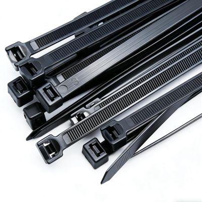 18 inch zip ties for outdoor use Large cable ties black 100 pcs strong long nylon ties industrial plastic tie wraps