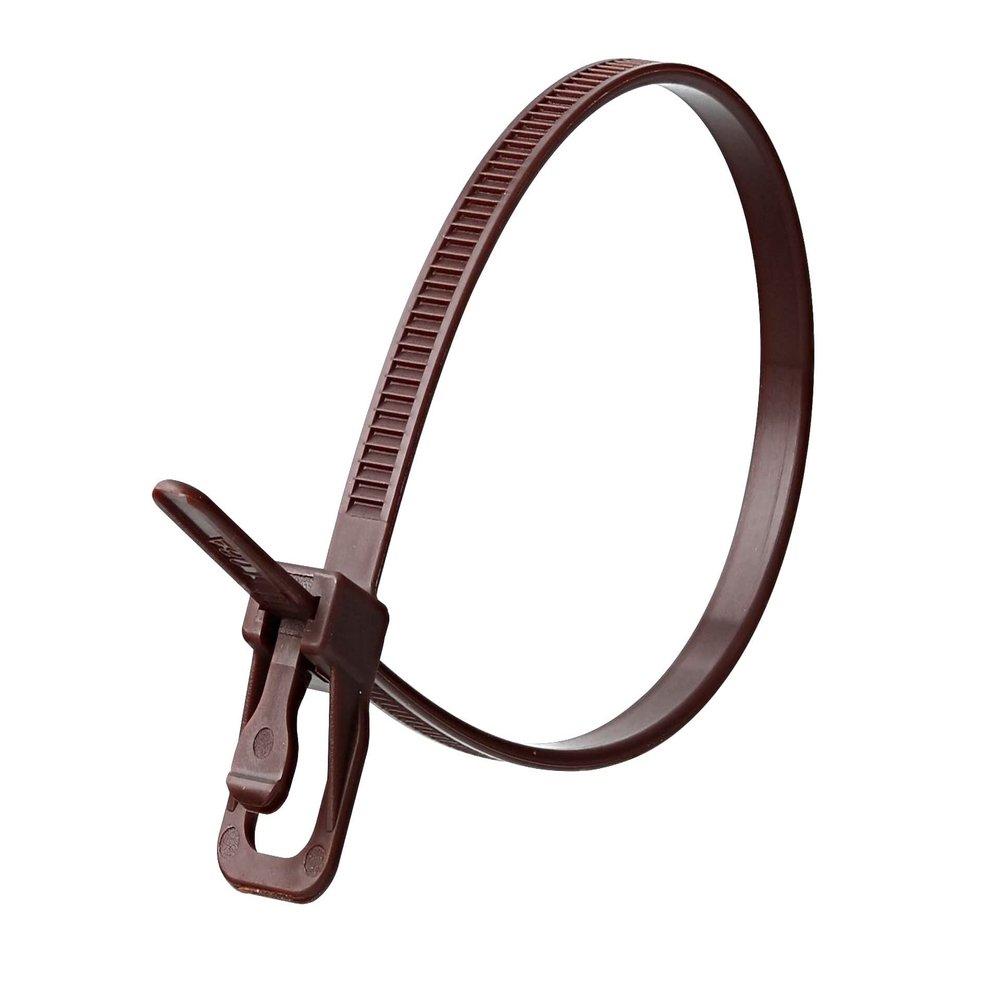 RETYZ 8-Inch Brown Reusable Releasable Cable Ties  20 Pack, 50 lb Strength, Patented Quick-Release, Tool-Free Design for Home, Office, and Light Industrial Use