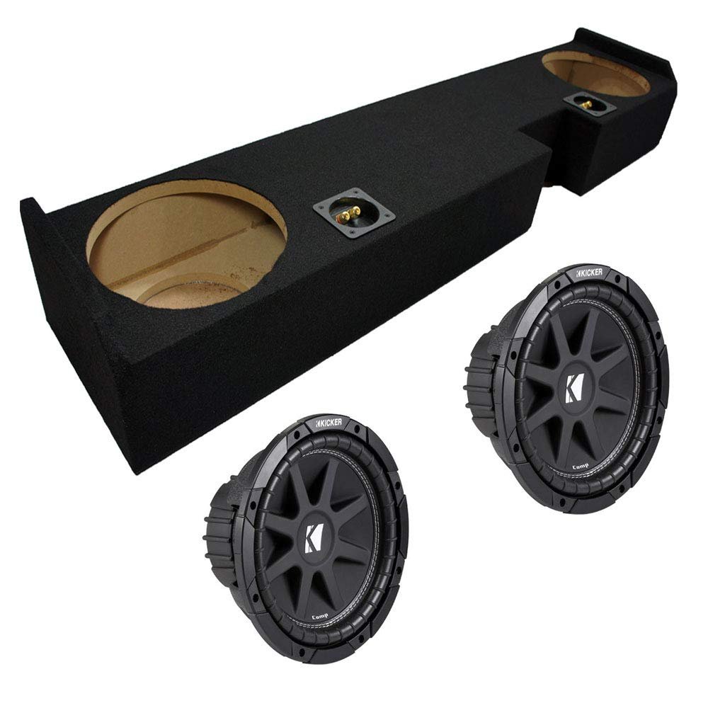 KICKER 10C10-4 Compatible with Ford F-250 F-350 01-12 Loaded Dual 10" C10 Subwoofer Box 2 Ohm (10C10-4)