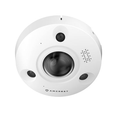 Amcrest Fisheye IP POE Camera, 360 Panoramic 12-Megapixel POE IP Camera, Heat Map Detection, Perimeter Protection, People Counting, 33ft Nightvision, MicroSD Recording, IP12M-F2380EW (White)