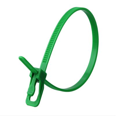 RETYZ 12-Inch Green Reusable Releasable Cable Ties 20 Pack, 50 lb Strength, Patented Quick-Release, Tool-Free Design for Home, Office, and Light Industrial Use