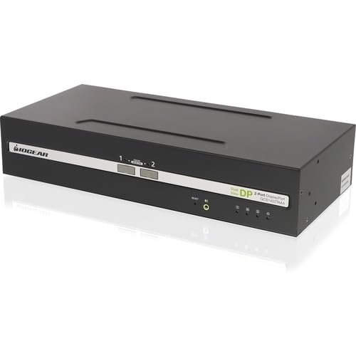 IOGEAR 2-Port Dual View DisplayPort KVM Switch w/Audio - 2 Computer(s) - 1 Local User(s) - 3840 x 2160 - 50 Hz, 60 Hz - 4 x USB - 2 x HDMI - 4 x DisplayPort - TAA Compliant