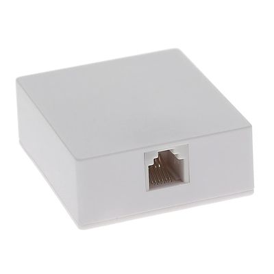 Beszin (1-Piece) RJ12 (6P6C) Modular Single Port Surface Mount Jack Box White for Telehone/Phone Line with Mounting Screws