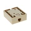 Beszin (25-Pack) RJ11 (6P4C) Modular Single Port Surface Mount Jack Box Ivory for Telehone/Phone Line with Mounting Screws view 2