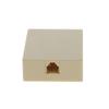 Beszin (25-Pack) RJ11 (6P4C) Modular Single Port Surface Mount Jack Box Ivory for Telehone/Phone Line with Mounting Screws view 3