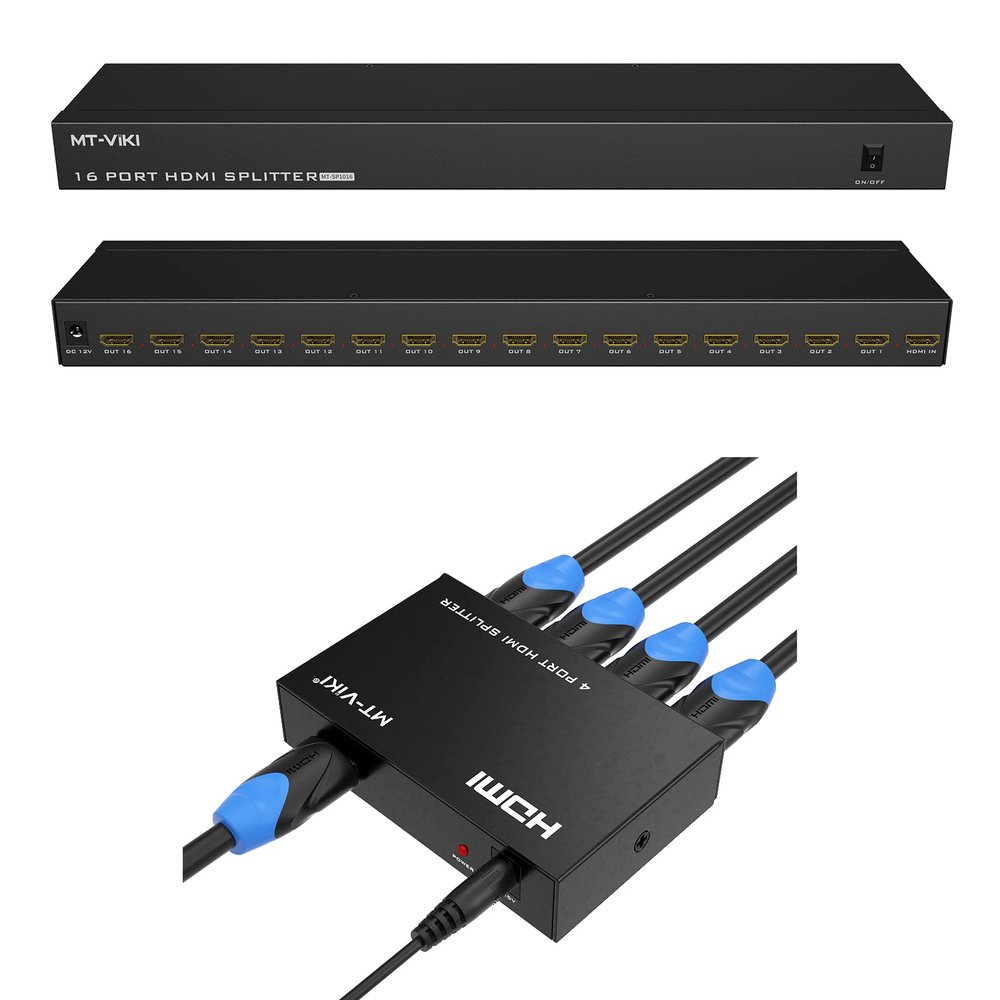 HDMI Splitter 1x4 + HDMI Splitter 1x16