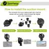 Sportway S504 Suction Cup Dash Cam Mount Holder (5th Gen) with 4pcs 360 Rotating Joints for Apeman Ssontong Biuone iZEEKER HaHoco and Most Other Car Dash Cameras view 4