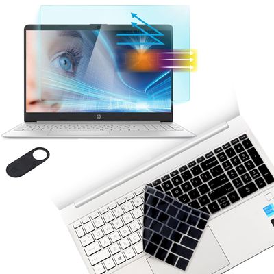 Anti Blue Light Screen Protector & Keyboard Cover for 15.6 HP Laptop/HP Pavilion 15-eg 15t-eg 15-eh