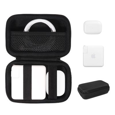 CaseSack Case for MacBook Air/Pro Charger, MagSafe 1/2 Power Adapter, All iPhone 117/16/ 15 MagSafe Charger, USB C Hub, Type C Hub, USB Multiport Adapter-Black(Larger Version)