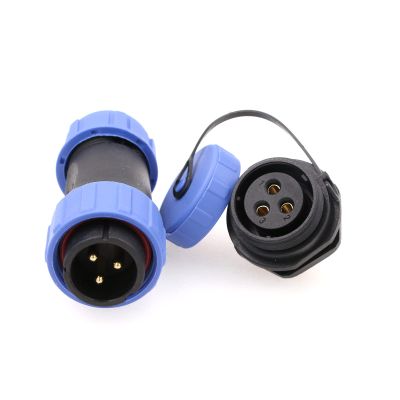 ZBLZGP SP21 3 Pin Connector Aviation Circular Quick Disconnect Male Cable Plug Female Panel Socket Circular Plastic Industrial Power 30A 12AWG for LED Outdoor Lighting