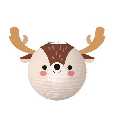 Bluelans Christmas Hanging Paper Lanterns Decorations Decorative Round Lanterns Lamps Christmas Santa Snowman Deer Ball Lanterns for Christmas Party Home Decor Supplies Elk