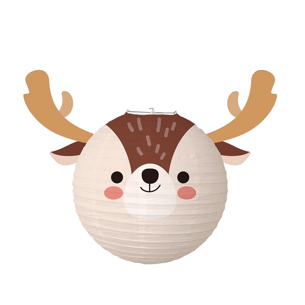 Bluelans Christmas Hanging Paper Lanterns Decorations Decorative Round Lanterns Lamps Christmas Santa Snowman Deer Ball Lanterns for Christmas Party Home Decor Supplies Elk