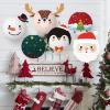 Bluelans Christmas Hanging Paper Lanterns Decorations Decorative Round Lanterns Lamps Christmas Santa Snowman Deer Ball Lanterns for Christmas Party Home Decor Supplies Elk view 3