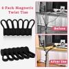 Viaky 6 Pcs Black Magnetic Cable Clips Organizer Earbuds Cords Winder Bookmark Whiteboard Noticeboard Fridge Straps USB Manager Keeper Wrap Ties for Kitchen, Home, Office and School view 3