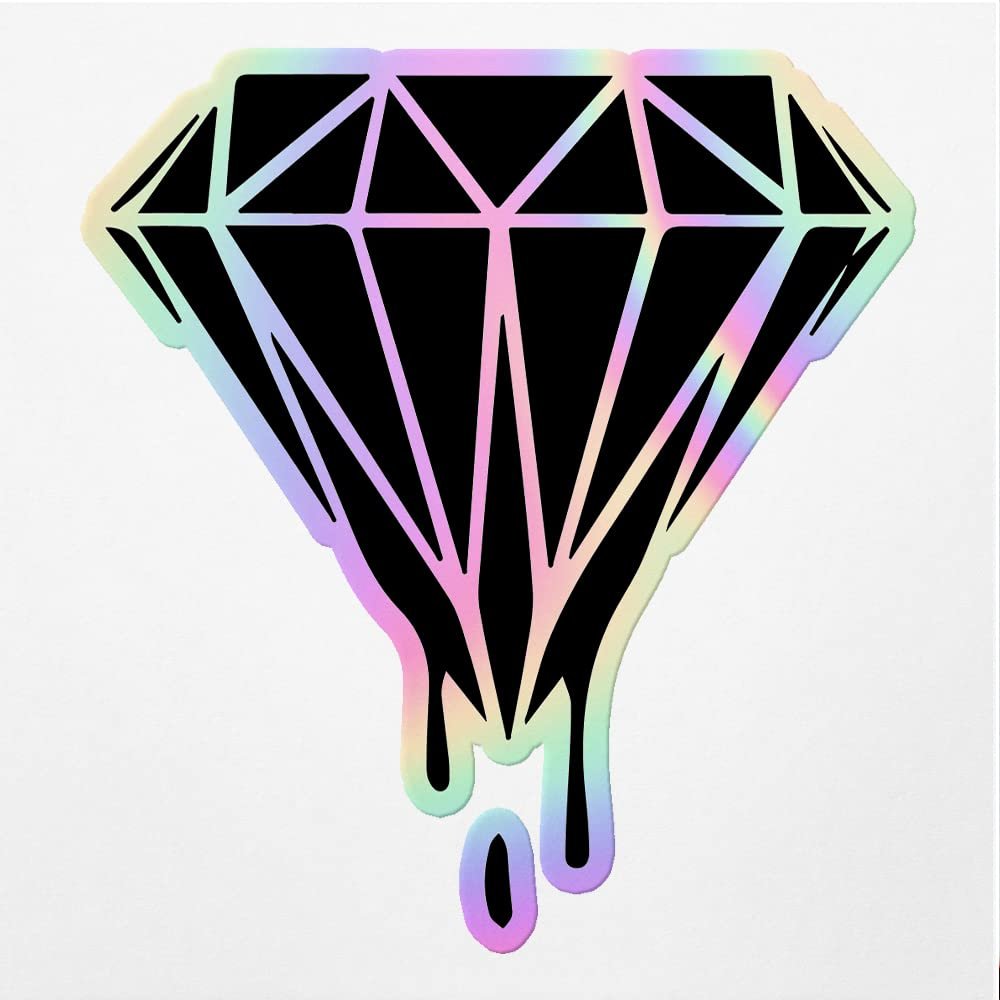 Holographic Decal Stickers of Holodiamond Drip Dripping Diamond Drip Diamond Premium Waterproof Vinyl Decal Stickers for Laptop Phone Accessory Helmet Car Window Mug Tuber Cup Door Wa ANDVER3914061HO