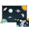 Renaiss 8x6ft Outer Space Backdrop Galaxy Astronaut Rocket Universe Planet Starry Sky Birthday Party Photo Photography Background for Kids Boy Baby Baby Birthday Party Decor Photo Studio Props view 1