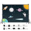 Renaiss 8x6ft Outer Space Backdrop Galaxy Astronaut Rocket Universe Planet Starry Sky Birthday Party Photo Photography Background for Kids Boy Baby Baby Birthday Party Decor Photo Studio Props view 3