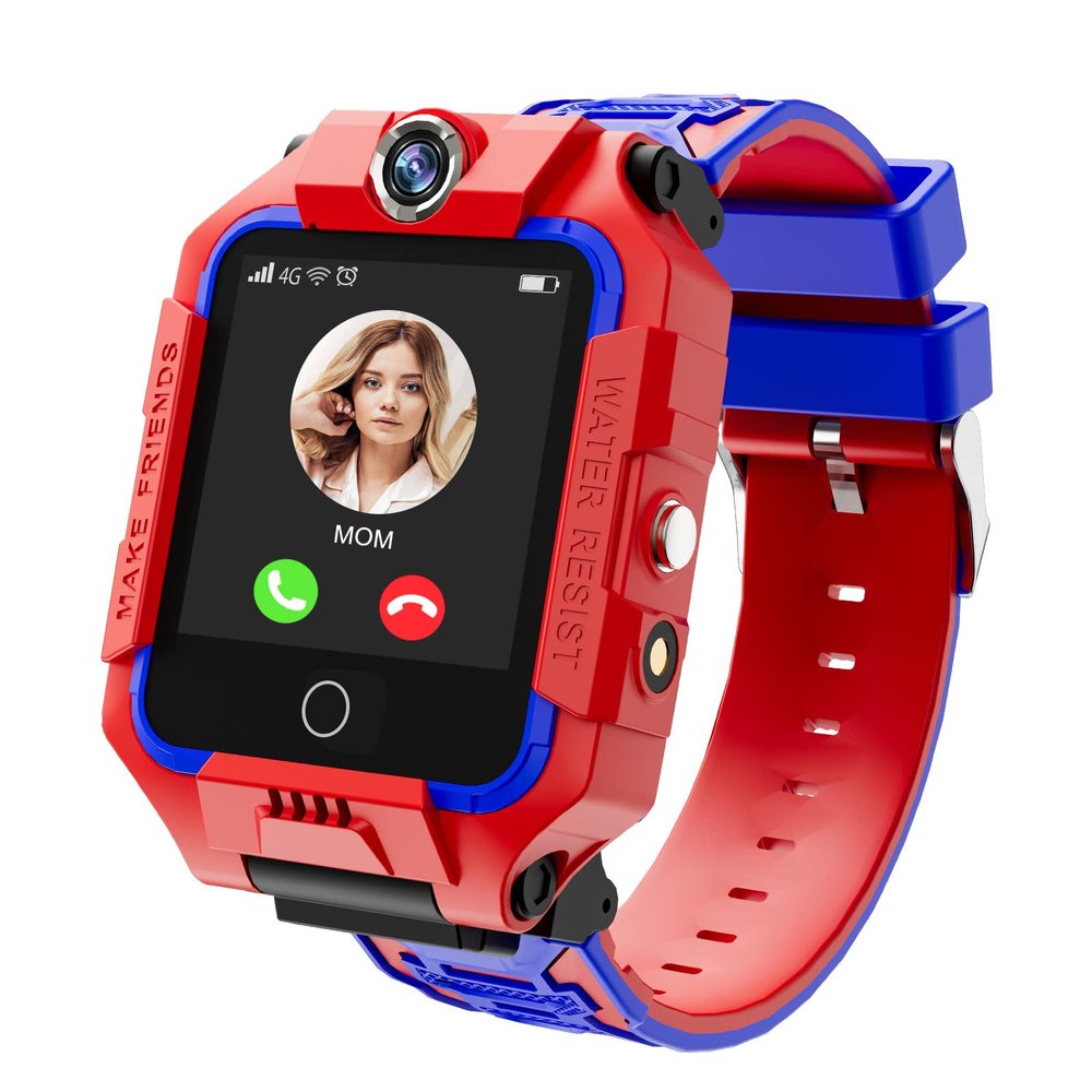 4G Kids Watch for Toddler w GPS Tracker, Phone Watch w Video Chat 3-Way Calling SOS WiFi w SIM Slot Camera Smart Watches for Girls Boys Age 3-15 Years Christmas New Year Gift (t10 red)