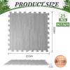 Amylove 25 Pack Foam Floor Tile Wood Grain 24x24 Interlocking EVA Mat,Grey view 2