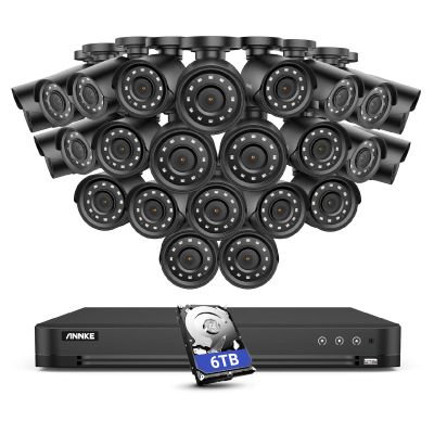 ANNKE 24 PCs 2MP Business Wired Security Camera Kit, 32CH 4MP AI Surveillance DVR System with Human/Vehicle Detection with 6TB Hard Drive, Multiple Recording Modes, 100ft Night Vision, Smart Playback