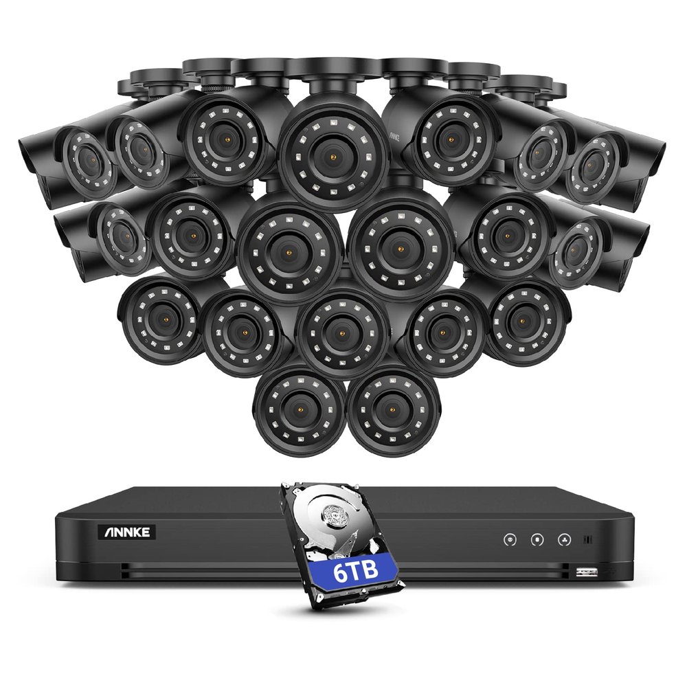 ANNKE 24 PCs 2MP Business Wired Security Camera Kit, 32CH 4MP AI Surveillance DVR System with Human/Vehicle Detection with 6TB Hard Drive, Multiple Recording Modes, 100ft Night Vision, Smart Playback