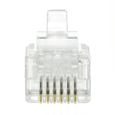 Cable Central LLC Phone/Data RJ12 Crimp Connectors for Flat Wire, 6P6C, 50 Pieces