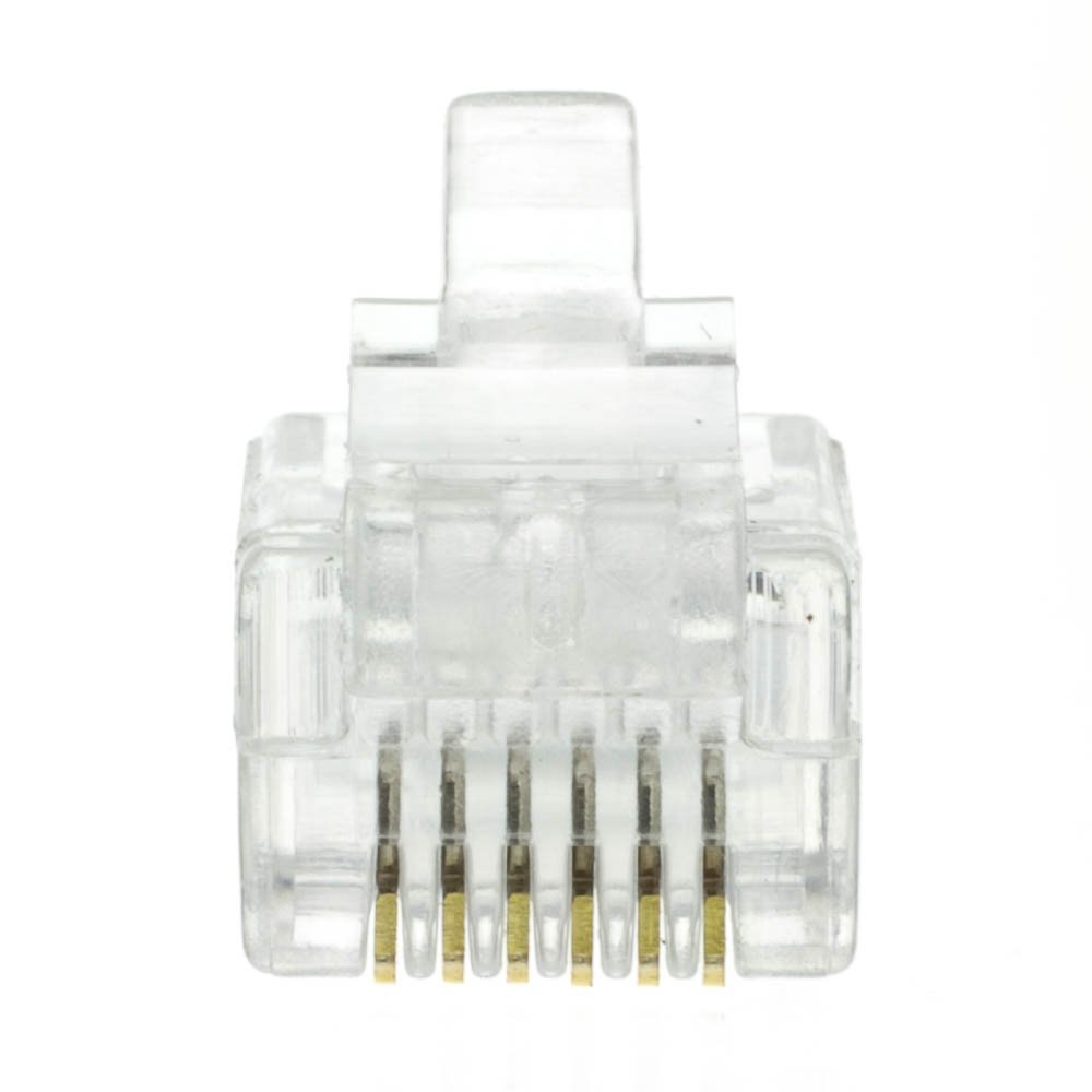 Cable Central LLC Phone/Data RJ12 Crimp Connectors for Flat Wire, 6P6C, 50 Pieces